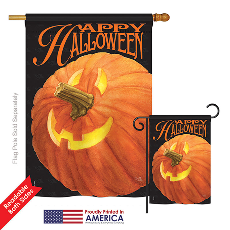 Drapeau de jardin Hockaday 2 pièces Jack O Lantern