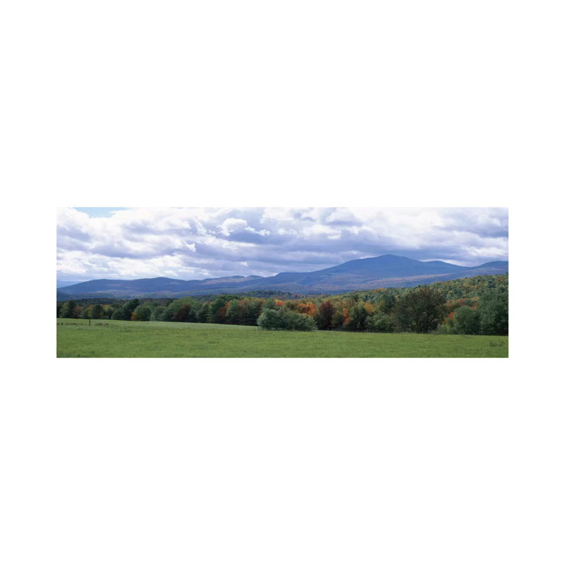 Clouds Over A Grassland, Mt Mansfield, Vermont, USA by Panoramic Images - Wrapped Canvas Panoramic Print