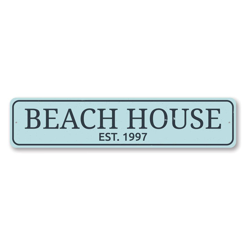 Plaque en aluminium Beach House, H 6 po x l 24 po x P 0,063 po