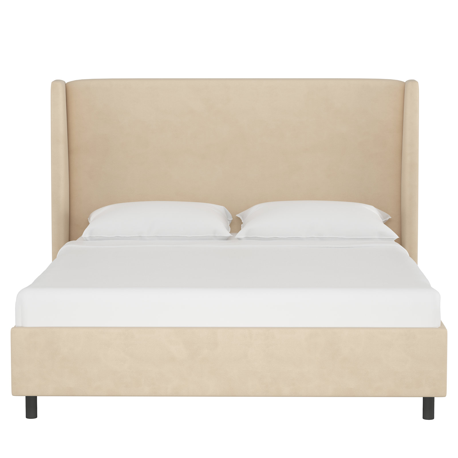 Tilly Upholstered Low Profile Platform Bed, California King, Classic Pearl Performance Velvet