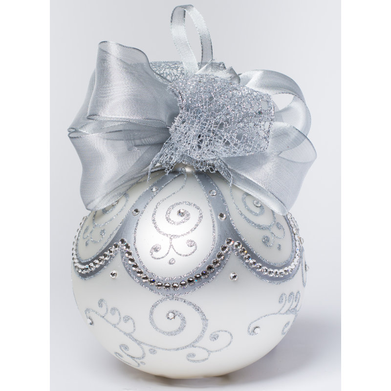 9'' Handmade Glass Plants & Flowers Ball Ornament