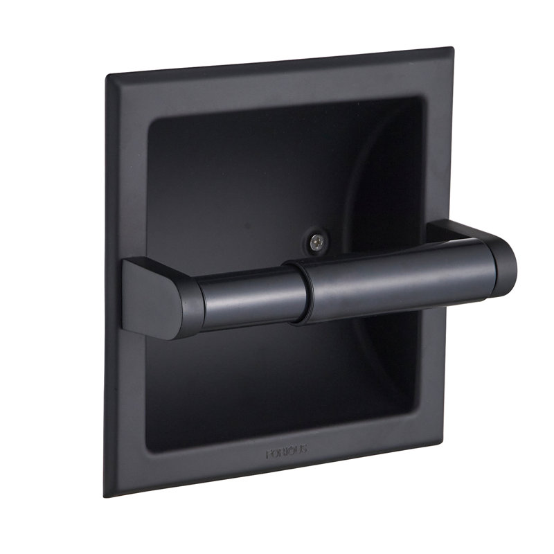 Porte-papier hygiénique encastré, Noir