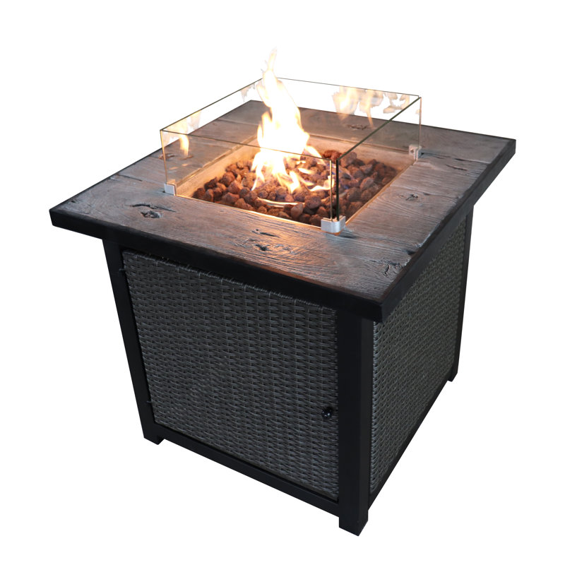 Square Concrete Propane Smokeless Fire Pit Table