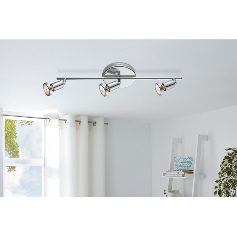 Nichols 4.92'' 3 -Light Fixed Track Track Kit with Dimmable and Adjustable Head, Chrome