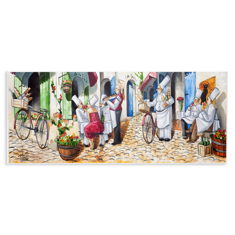 «Town Café Chefs», art mural sur bois par Ronald West