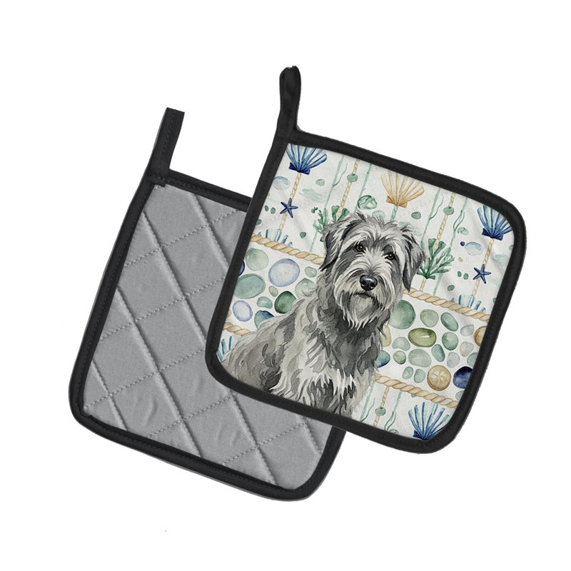 Paire de poignées en verre gris Briard