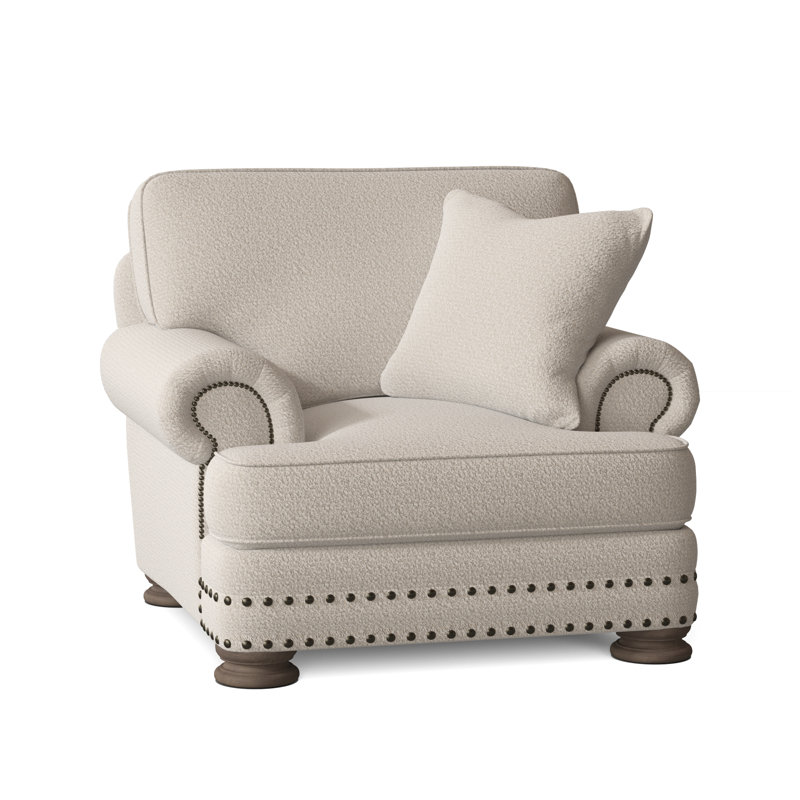 Foster 46" Wide Armchair, Molasses, Cream Boucle 1146-002