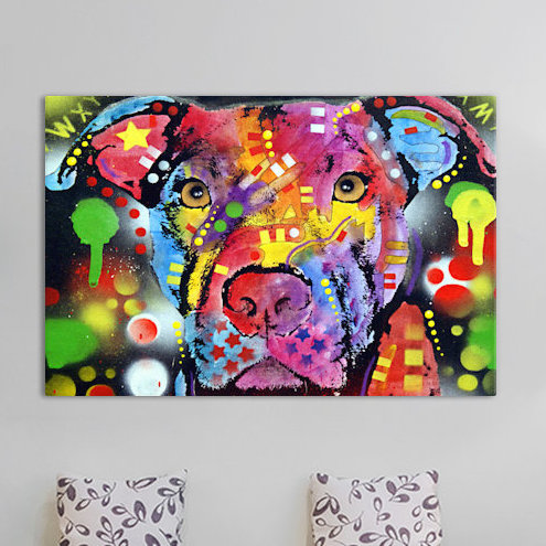 «The Brooklyn Pit Bull» par Dean Russo, reproduction sur toile, H 26 po x l 40 po x P 0,75 po
