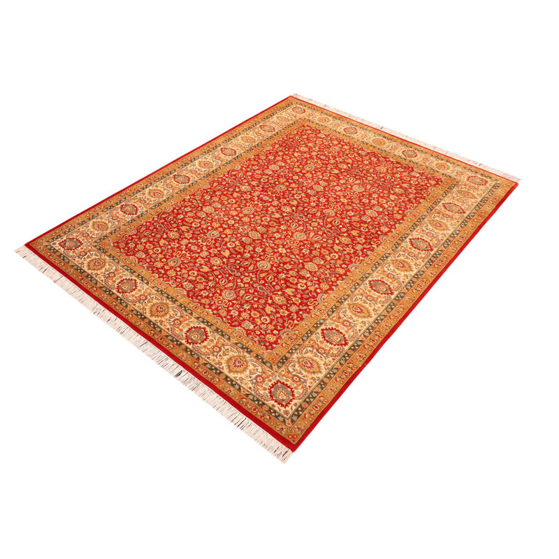 Tapis de la zone en laine 5 pi 11 po x 9 pi 5 po one-of-kind à la main rouille/ivoire noué la Oxendine
