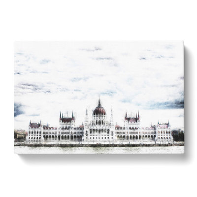 Hungarian Parliament Building Hungary - Wrapped Canvas Painting