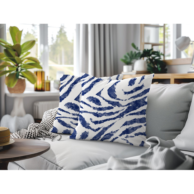 Oreiller réversible intérieur / extérieur Seppo, 18x18, Blue