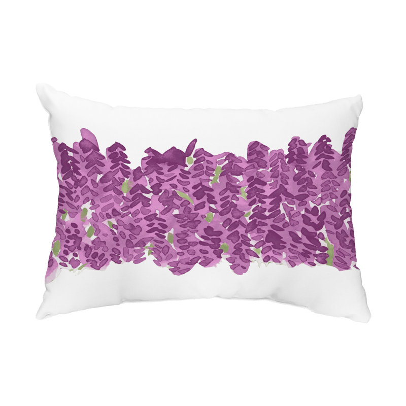 Flower Bunch Outdoor Rectangular Pillow Cover & Insert, Purple