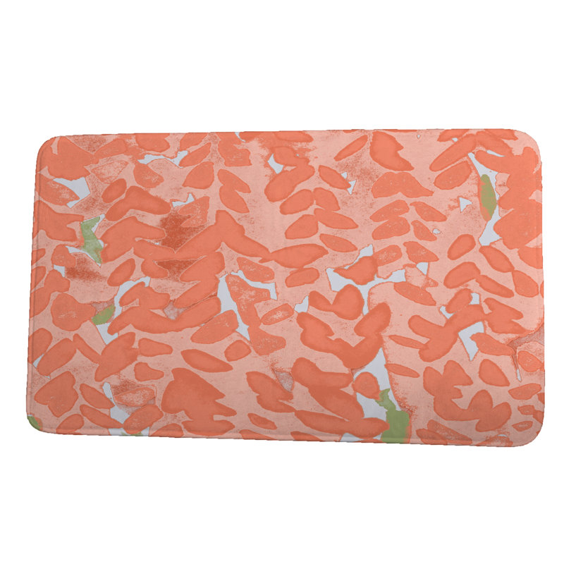 Tapis pour salle de bain à cloche de fleurs Lubbock, l 24 po x L 36 po, Pêche