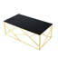 Gold Rectangular Coffee Table With Black Tempered Glass Top And Stainless Steel Base For Home, 30.2 In Package Width Base, Decorative 5.5 Height