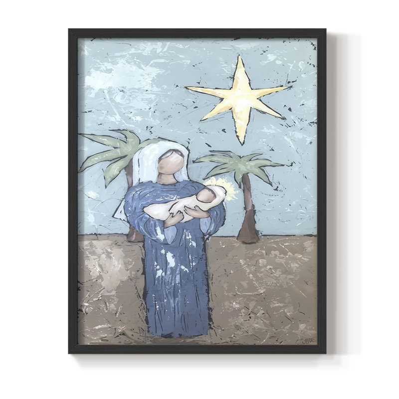 A Silent Night II Framed Print - Solid Wood, 11" H x 9" W, Black Framed