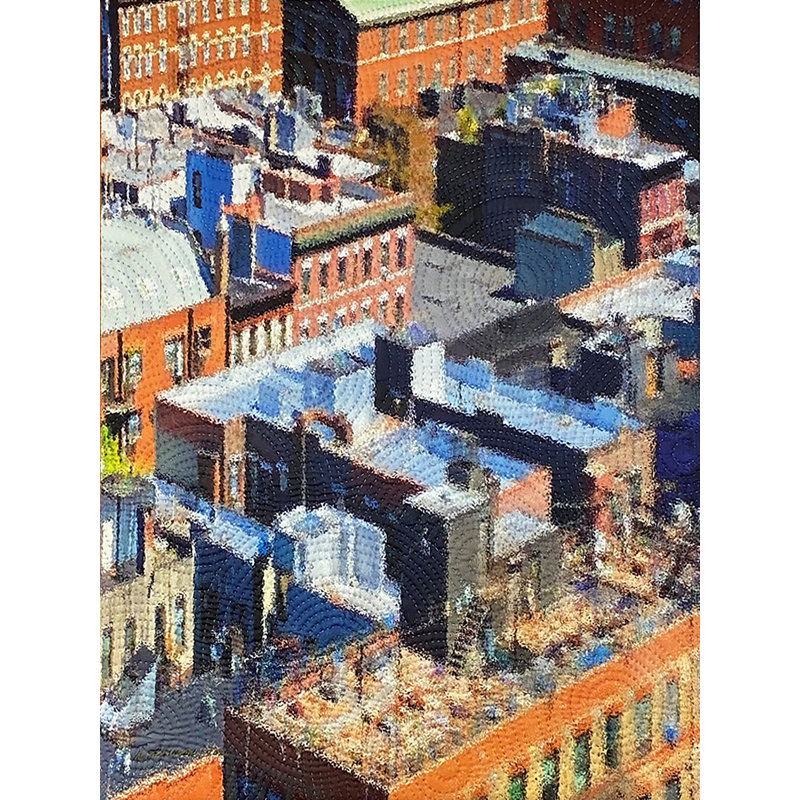 Greenwich Village Rooftops par Marilyn Henrion, H 32 po x l 24 po, Toile tendue