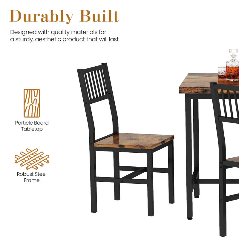 4 - Person Four Leg Dining Set, 30.7”H x 43.3”L x 23.62”W