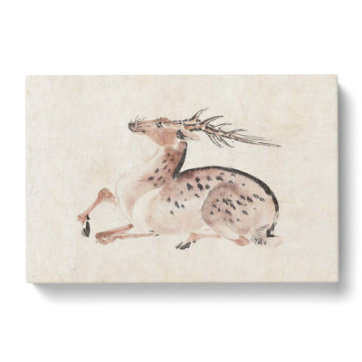 Resting Stag by Kawanabe Kyosai - Wrapped Canvas