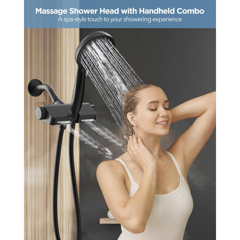 Rain Dual Shower Head 1.75 GPM GPM, Matte Black