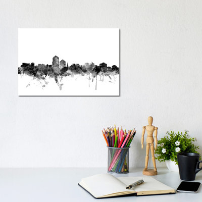 Albuquerque, New Mexico In Black & White by Michael Tompsett - Wrapped Canvas Gallery-Wrapped Canvas Giclée