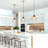 1 - Light Nickel Kitchen Island Pendant with Seed Glass Shade-120496400