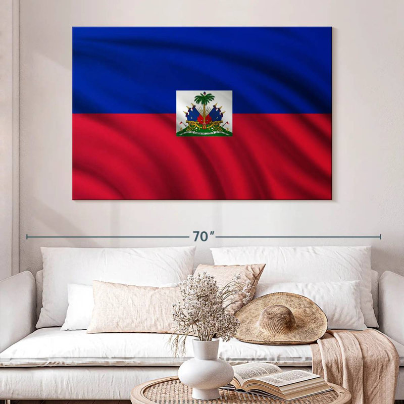 Borges Rippled Haiti Flag, 34" H x 51" W