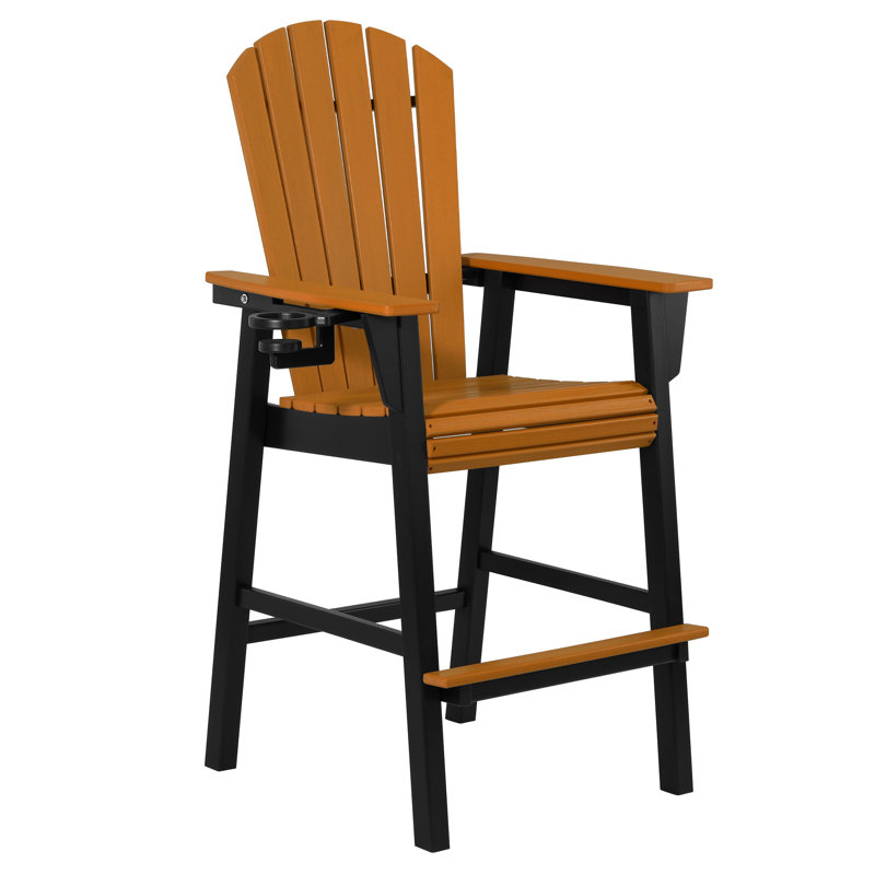 Chaise de bar Kevin Adirondack, noir, Orange / noir, 29.5"