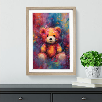 Teddy Bear Abstract Art - Framed Print