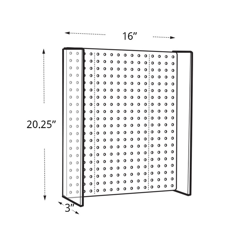 16"W x 20.25"H Pegboard Powerwing Display