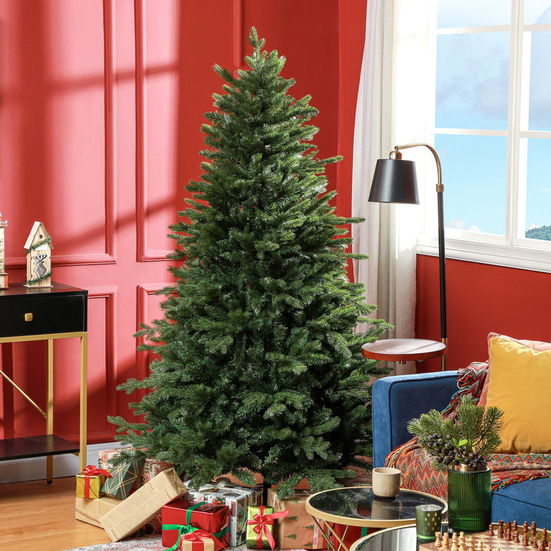 Arbre de Noël artificiel 6 pi avec 1821 pointes, support en métal pliable, assemblage facile, arbre de Noël articulé pour la maison, le bureau, les Fêtes