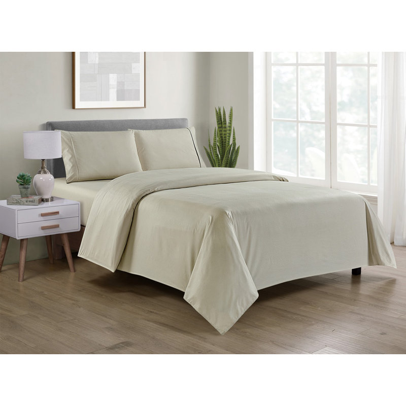 Ensemble de draps 4 pièces Bamboo Luxury, Argent, Ensemble de draps pour grand lit + un drap-housse 