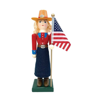Cow-Girl et drapeau casse-noisette