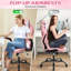 Chaise d'ordinateur de jeu avec support lombaire et accoudoirs rabattables Dkelincs, appui-tête pour adolescent, rose-1246533111
