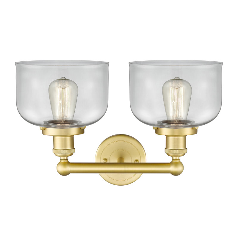 Éclairage pour meuble-lavabo à 2 lumières à intensité variable Arlester, Transparent, Or satiné