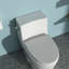 White Ceramic One Piece Toilet - Tornado Flush Efficiency, Lid, Comfortable Seat Height, With System Piece, White, Silent Seat, Long-Lasting Porcelain