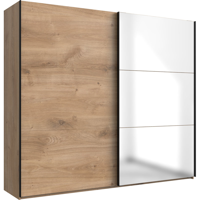 Guardino 2 Door Wardrobe, 236cm H x 250cm W x 65cm D, Oak Board