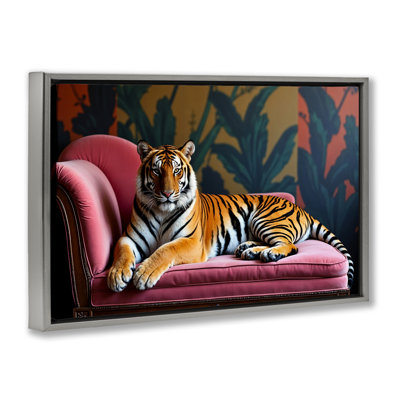Exotic Tiger Lounging Floating Frame, design by Lettered and Lined