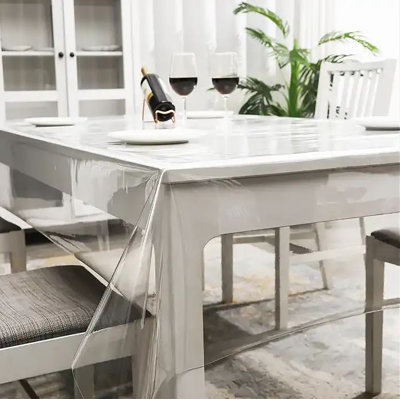 Protecteur de nappe en PVC de qualité supérieure en plastique transparent pour table de salle à manger