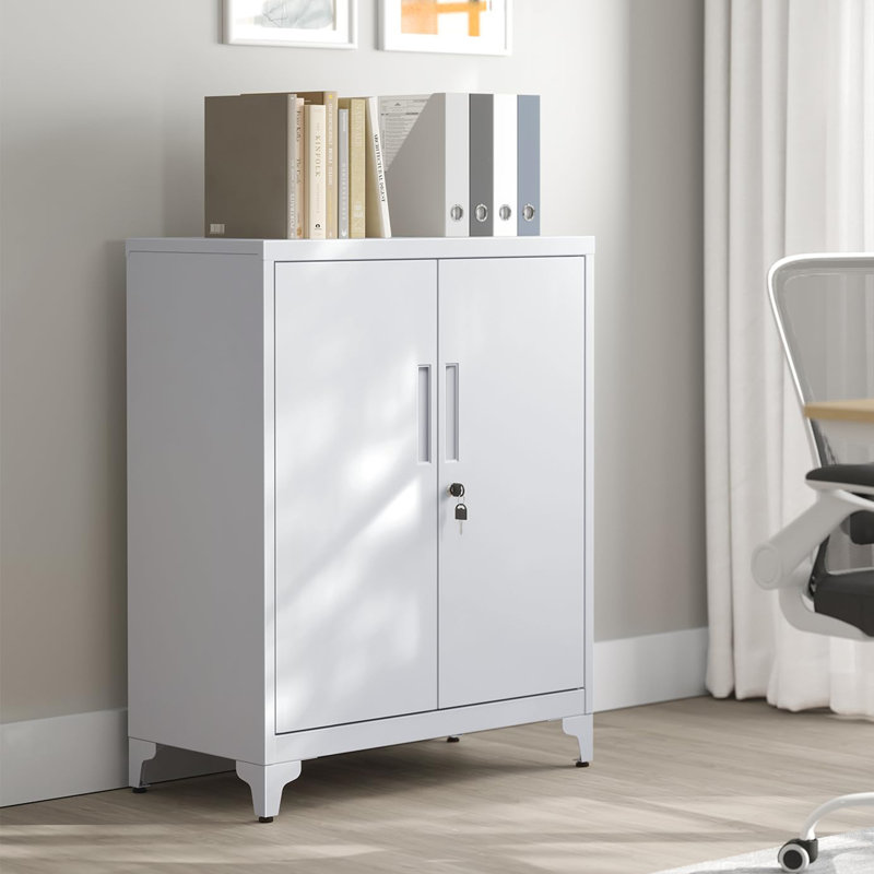 2 -Door Storage Cabinet, White
