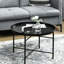 Table basse ronde vintage en métal de 24 po au design martelé. Pour le salon, la chambre à coucher. Fabrication, métal noir habilement créé. Table d'appoint de chambre à coucher. Exquise et stable