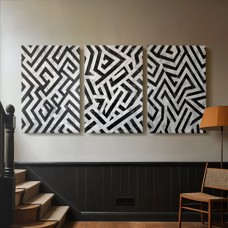 ABSTRACT Series XLIX - Toile tendue sur mesure - 3 pièces, H 12 po x l 24 po