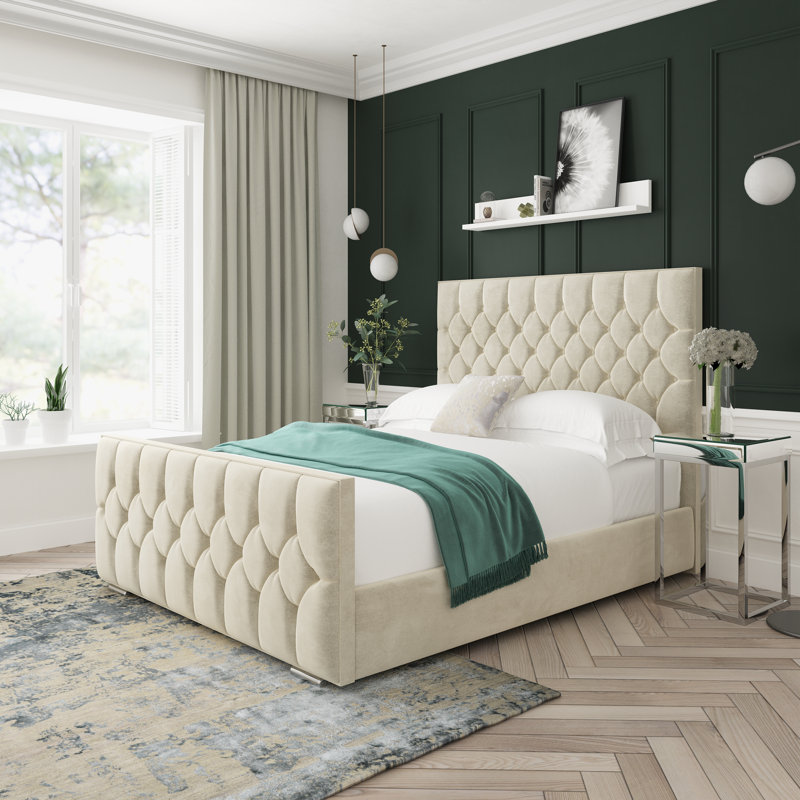 Upholstered Bed, Cream, Kingsize (5')