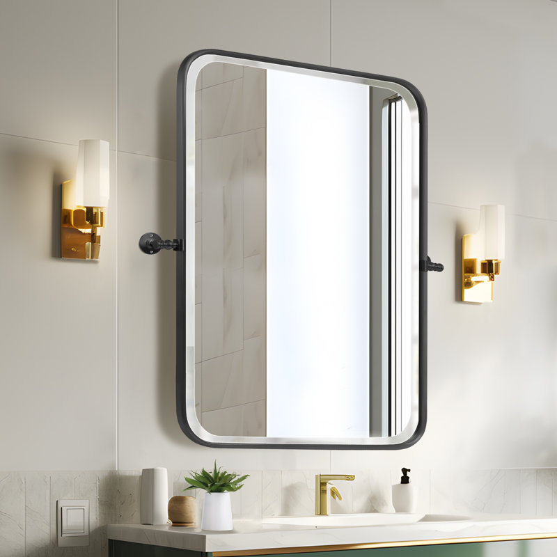 Miroir mural Orth, 32 po x 23 po, Noir