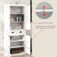 71" Living Room Storage Unit - White. 4 Doors, Drawer, 2 Adjustable Shelves. Holds Various Items, Coated Pantry Cabinet Objects. Modern Look, Coating, Stable Structure, Effortless Assembly
