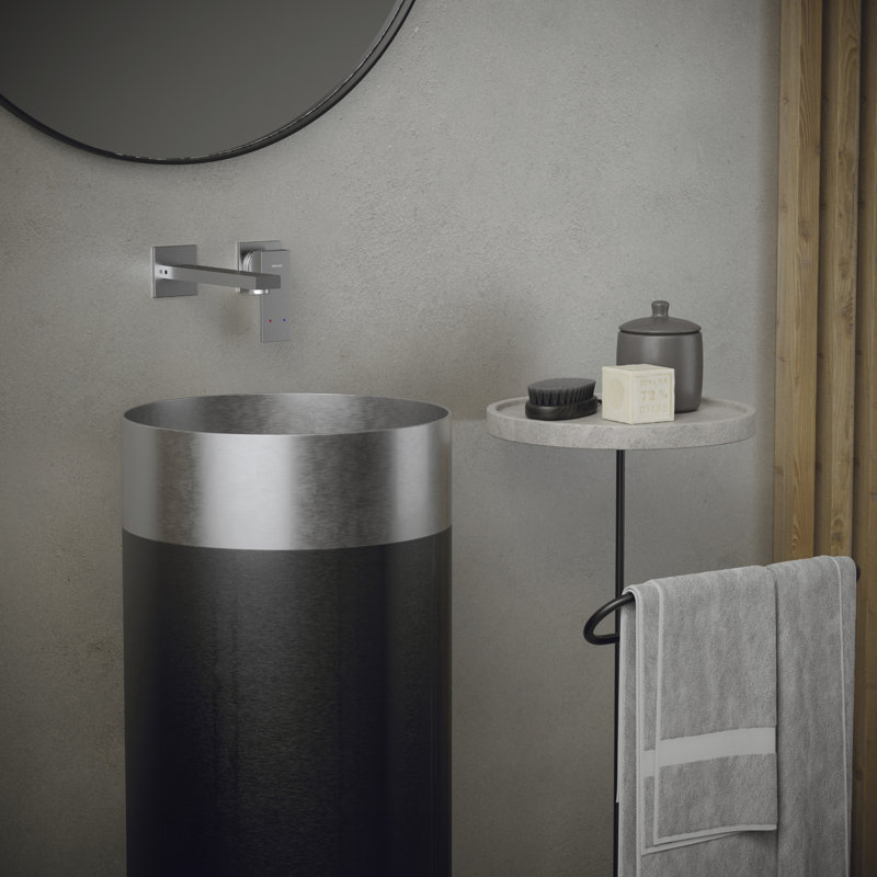 Karran Alberton KBF620 Single Handle Wall-Mount Bathroom Faucet, Stainless Steel