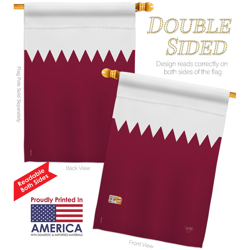 Drapeau du Qatar du monde, impression verticale à 2 faces de 25 x 40 po Ensemble de drapeaux