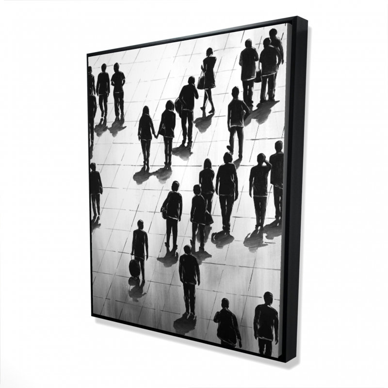 Silhouettes Of People On The Street Print On Canvas