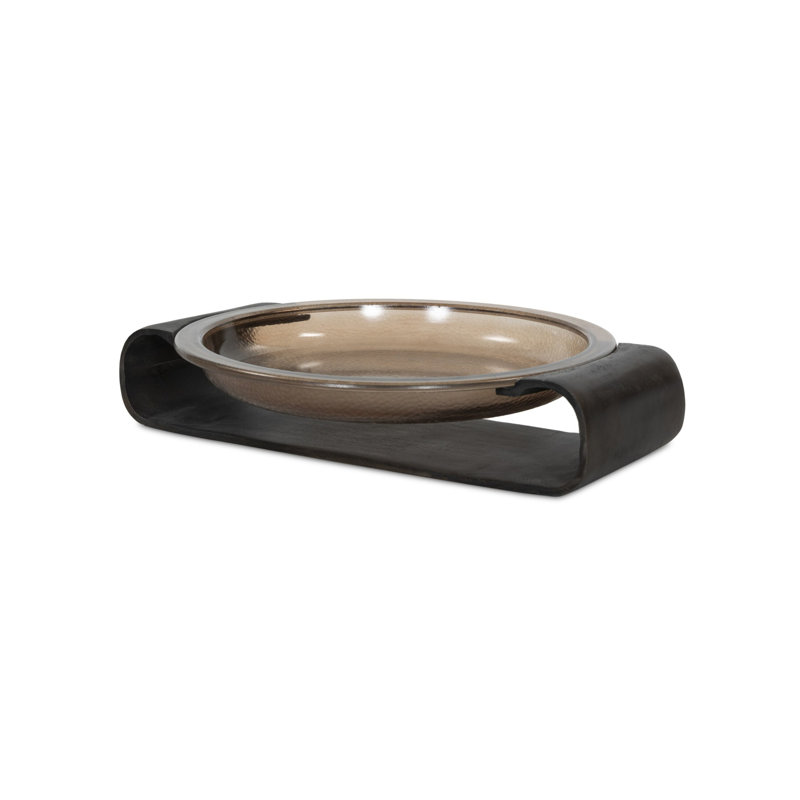 Runa Decorative Bowl, Smoked Brown/Distressed Bronze