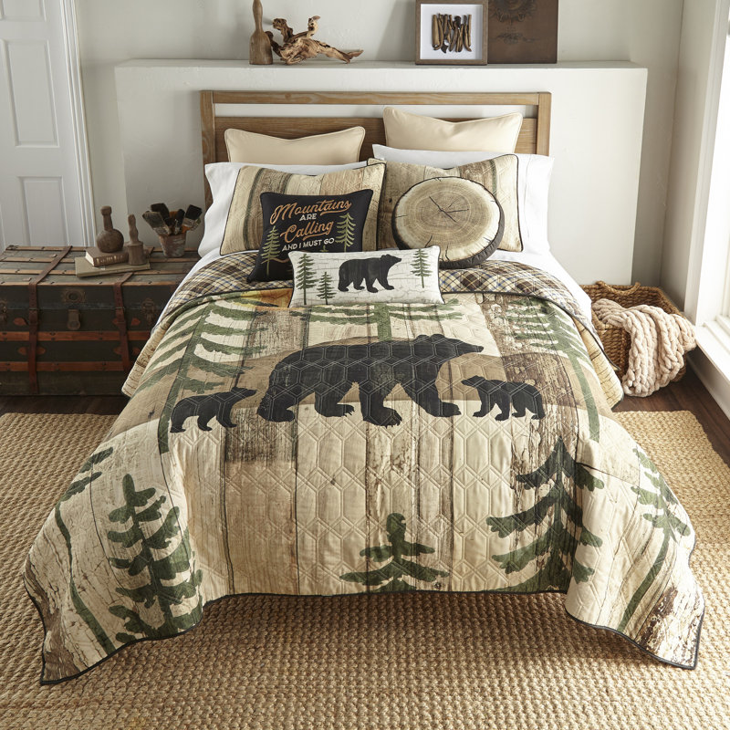 Donna Sharp Painted Bear Tree Ring Decor Pillow