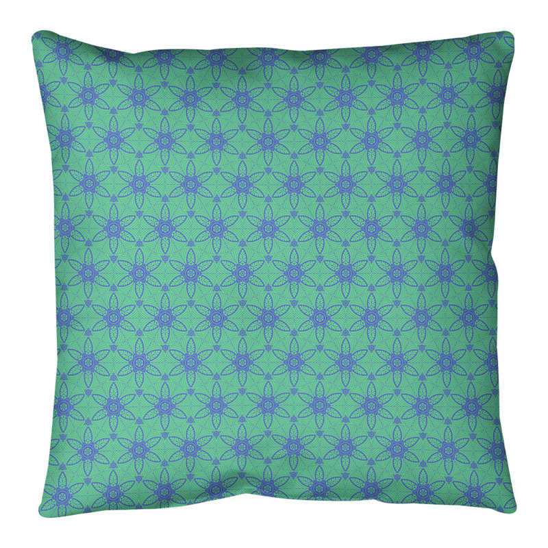 Coussin de sol Katelyn Elizabeth, H 28 po x l 28 po, Vert / bleu